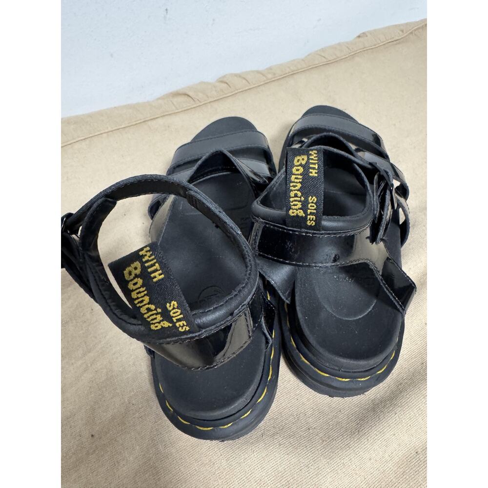 Dr. Martens Sandals Womens Size 10 Black Patent Platform SoftWair Strappy - Picture 5 of 9